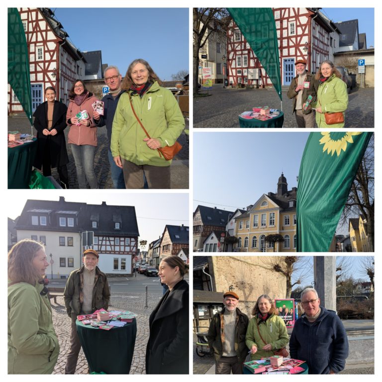 Grüner Stand auf dem Brunnenplatz